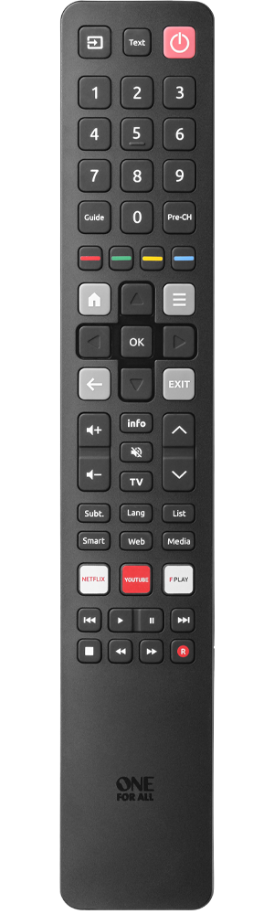 One For All AR1992 TCL replacement remote front keypad