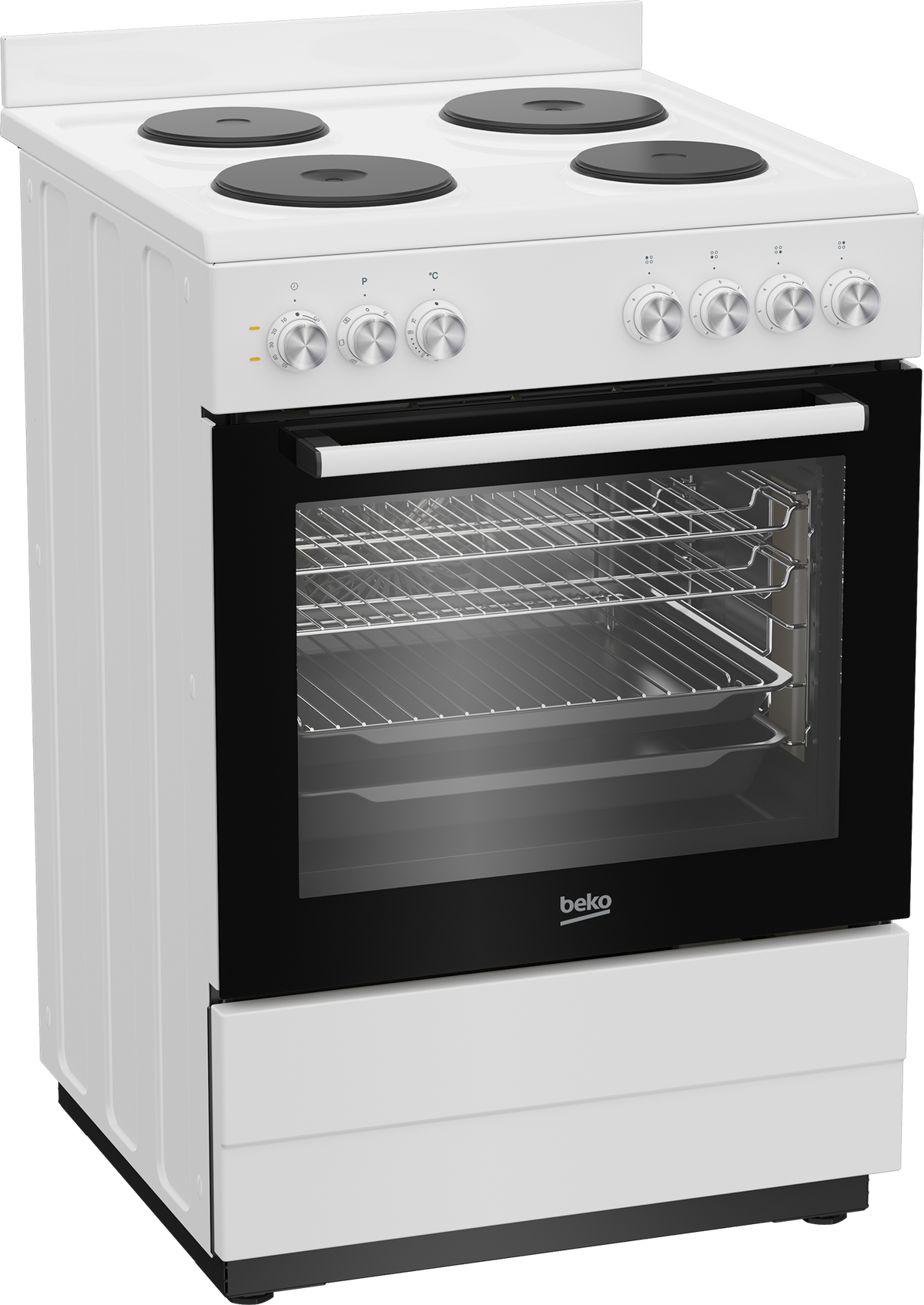 Beko BFCB60EMW electric cooker detail view