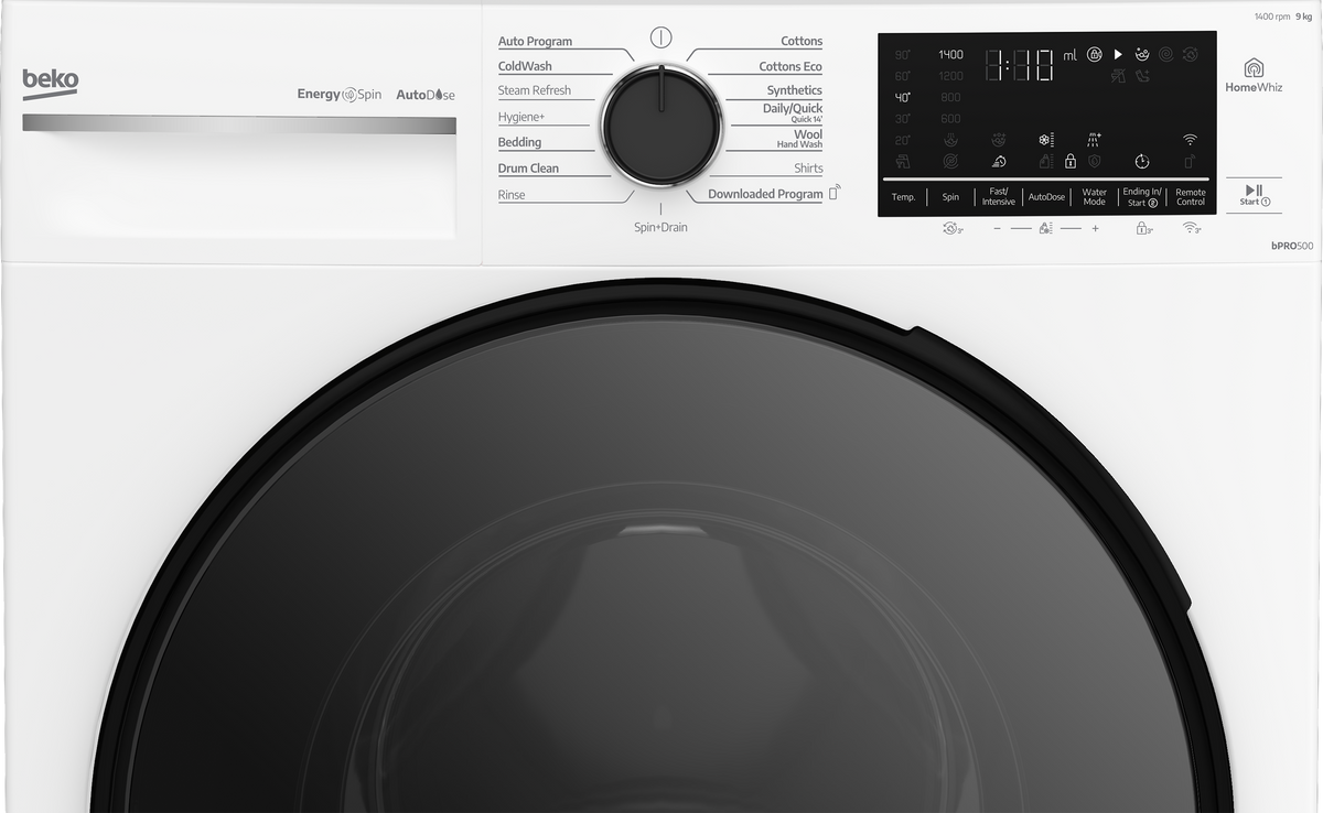 Beko BFLB903ADW1 washing machine detail view