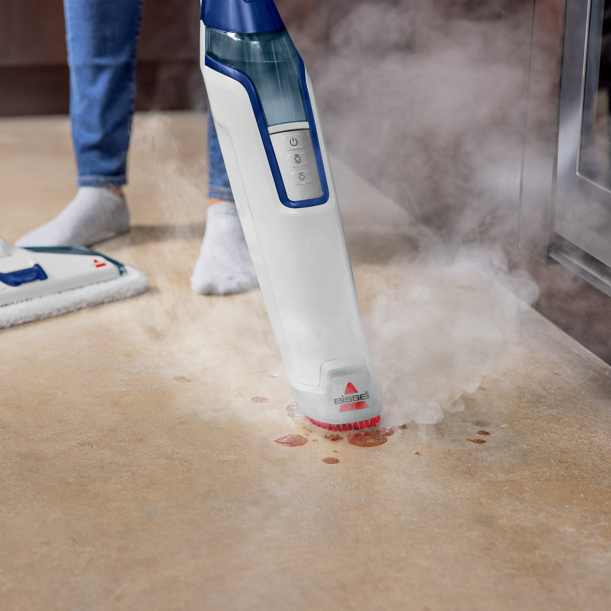 BISSELL 1979F PowerFresh Deluxe SpotBoost brush cleaning a floor