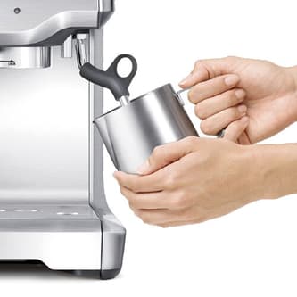 Breville BES870BSS Barista Express manual steam wand texturing milk