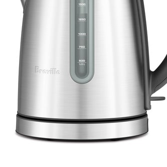 Breville Soft Top Dual BKE425BSS stainless steel kettle in a kitchen setting
