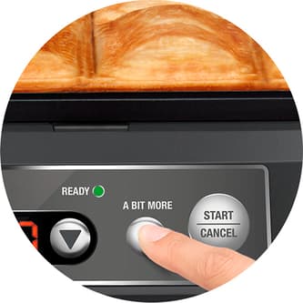Breville LPI285GRY Quick and Easy pie maker A Bit More button