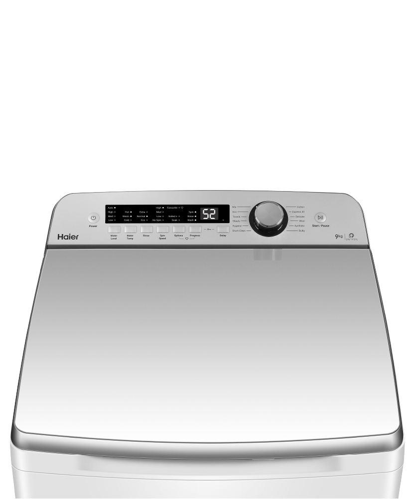 Haier HWT09AN1 top-load washer control panel