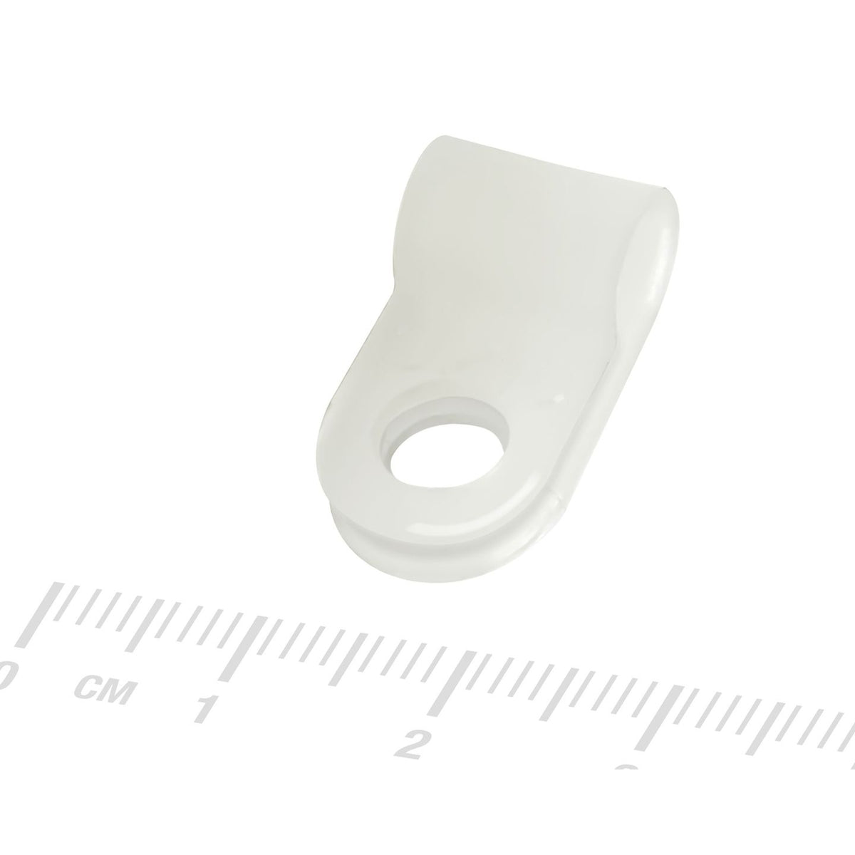 HP0752 5mm cable clamp shown beside centimetre scale