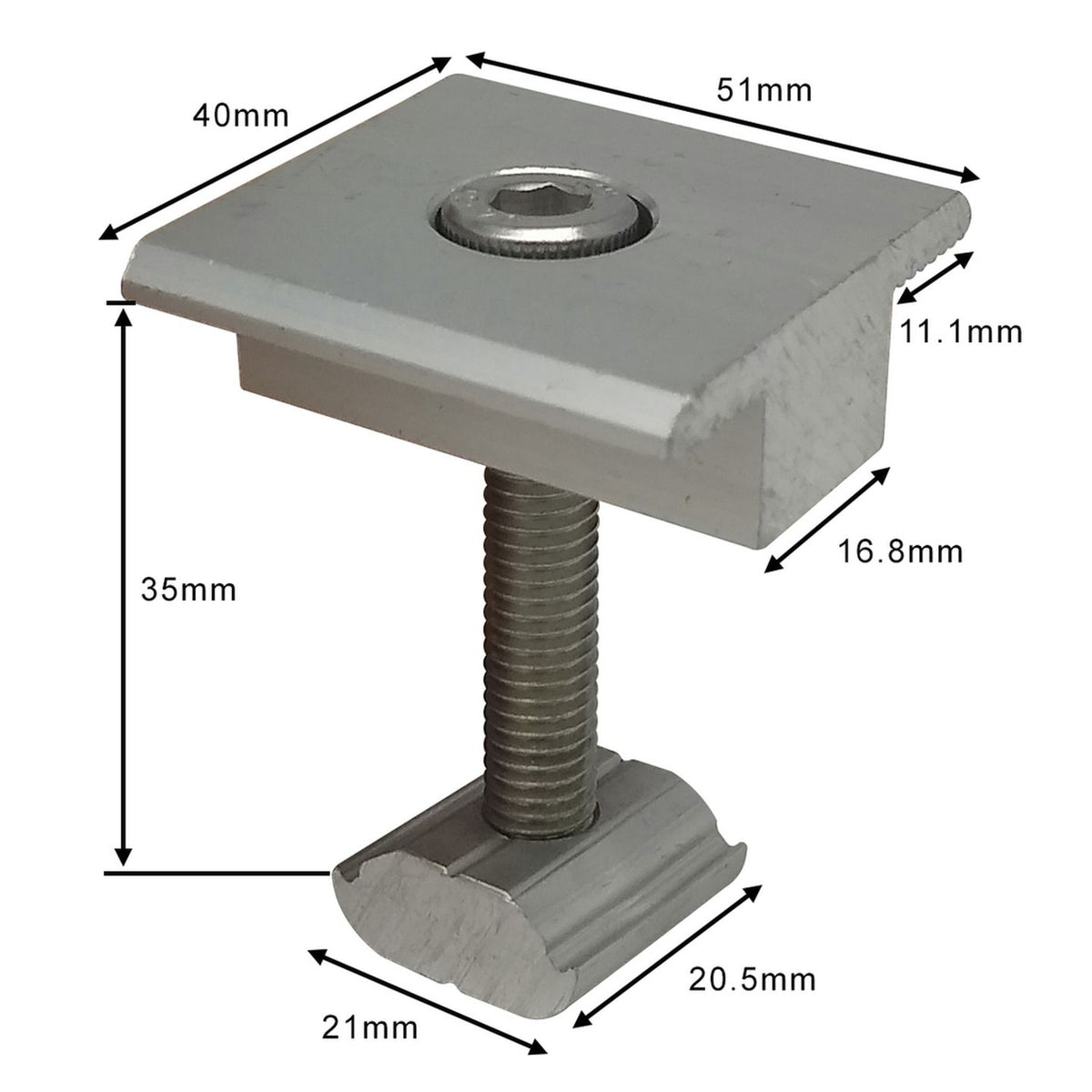 HS8805 35 mm solar panel mid clamp dimensions