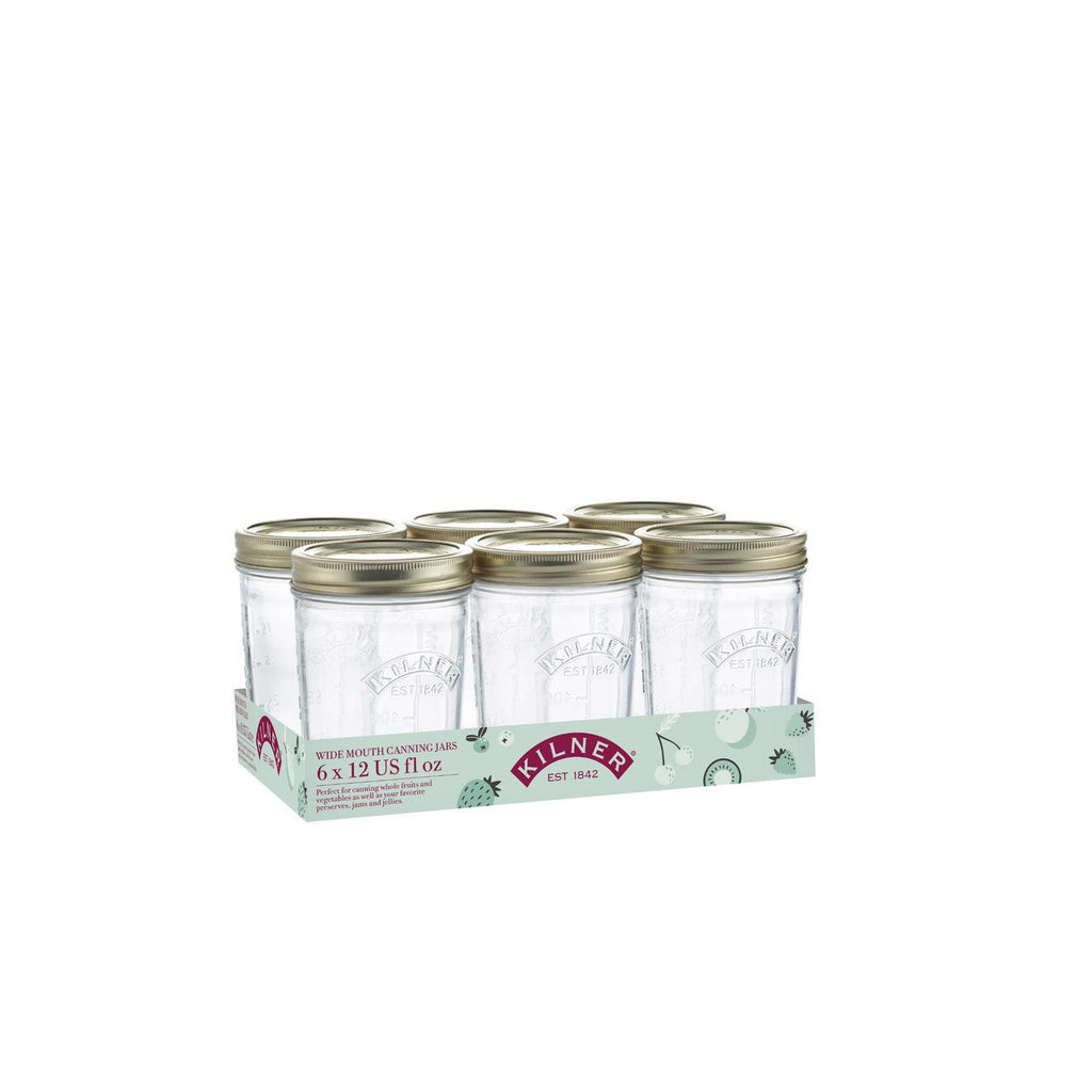 Kilner Wide Mouth Preserve Jars – 350ml, Set of 6
