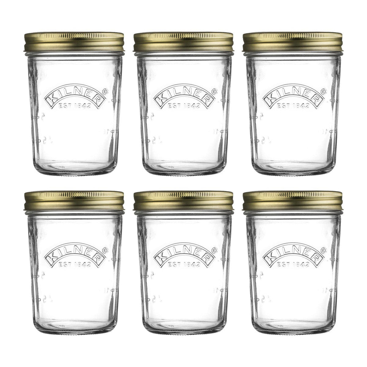 Kilner Wide Mouth Preserve Jars – 350ml, Set of 6 — plain product view