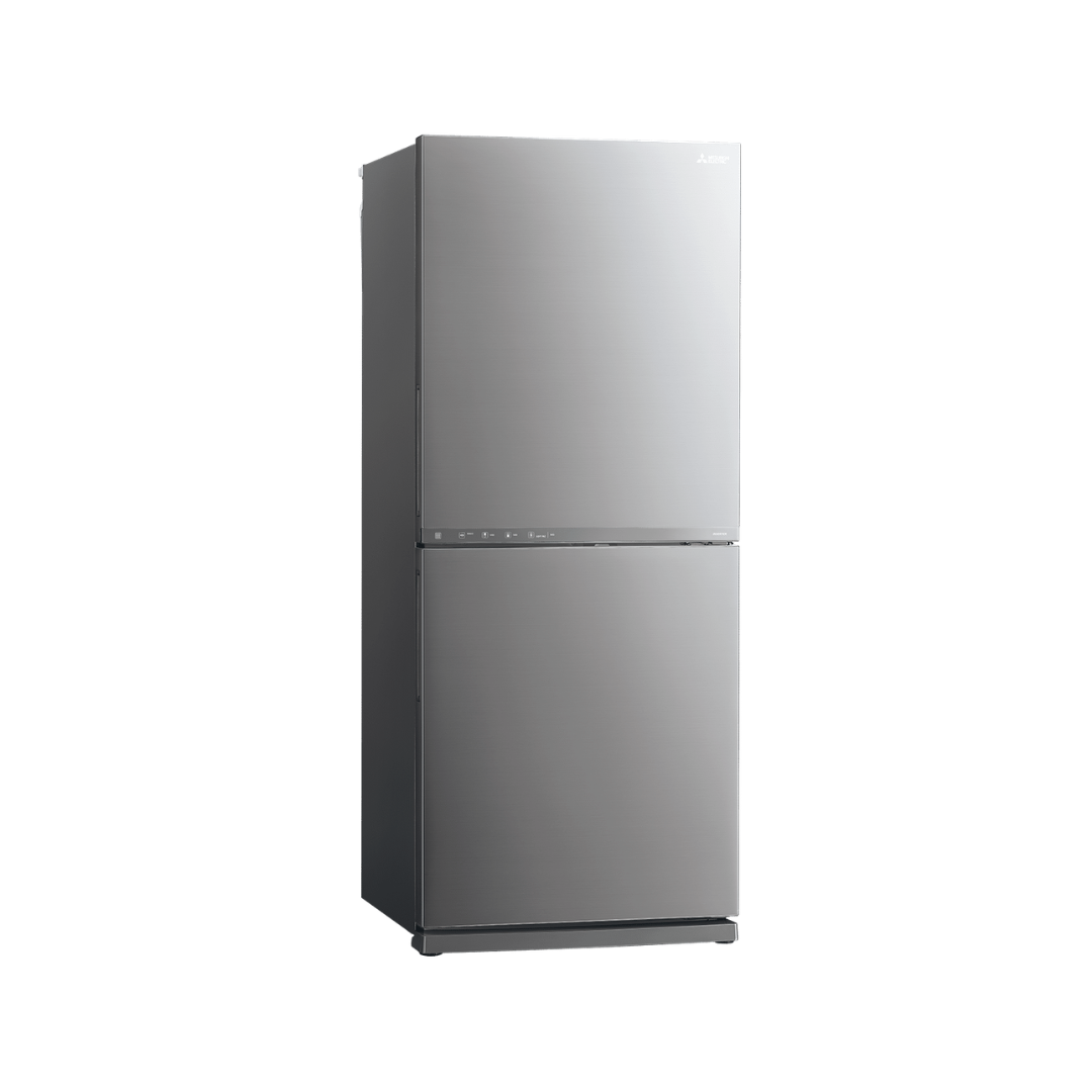 Mitsubishi Electric 421L Sterling Silver fridge – angled product view
