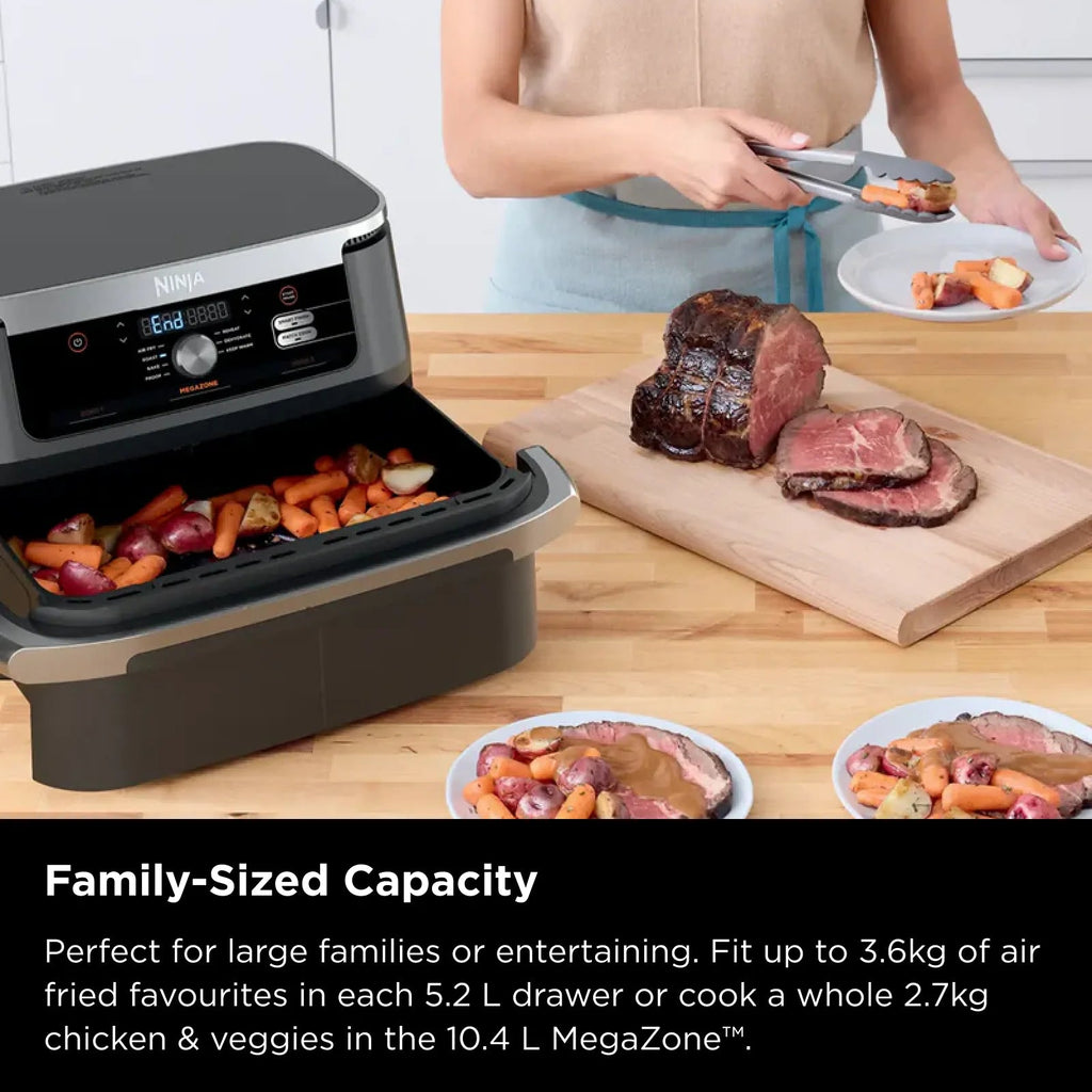 Ninja AF500 FlexDrawer air fryer with full-width MegaZone drawer