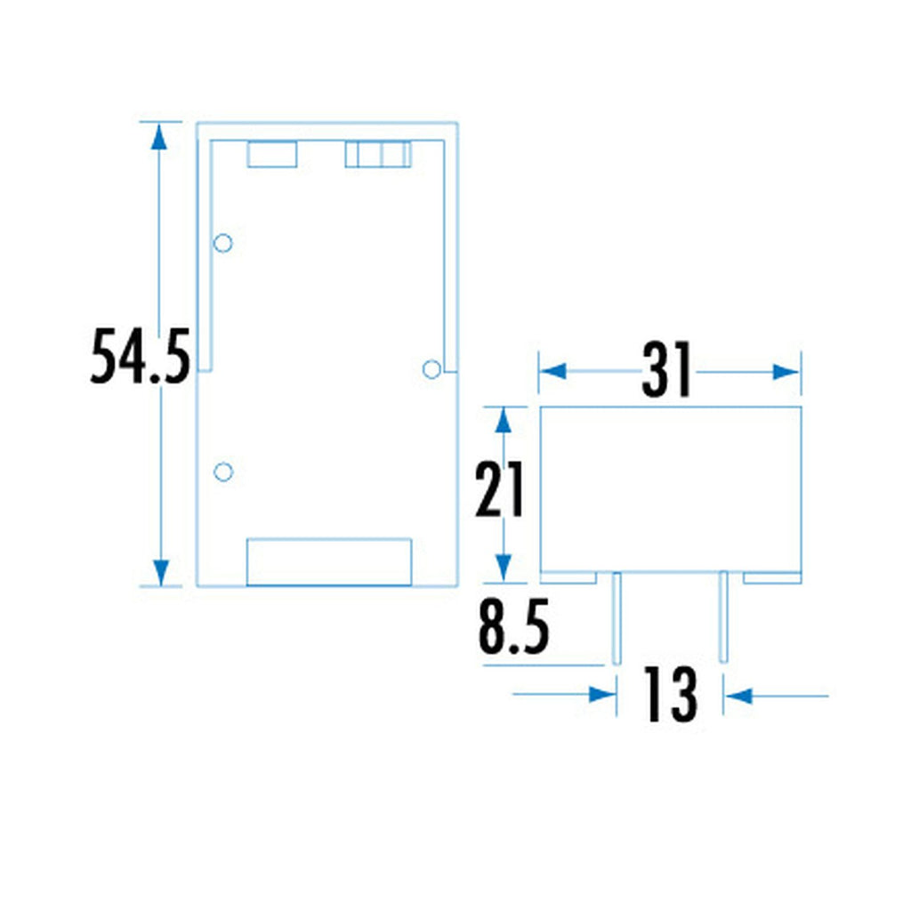 PH9235 PCB battery holder dimension drawing