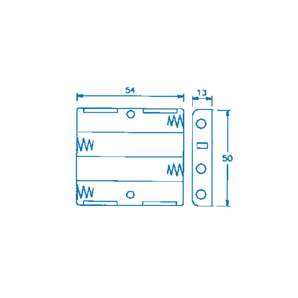 PH9268 four-AAA battery holder dimension drawing
