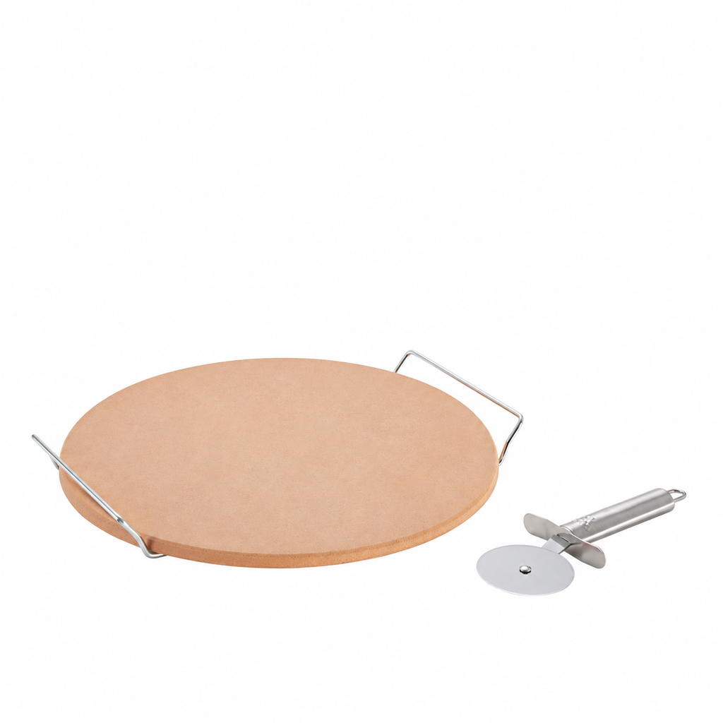 AVANTI Pizza Stone Set with Rack and Pizza Cutter - 33cm — plain product view