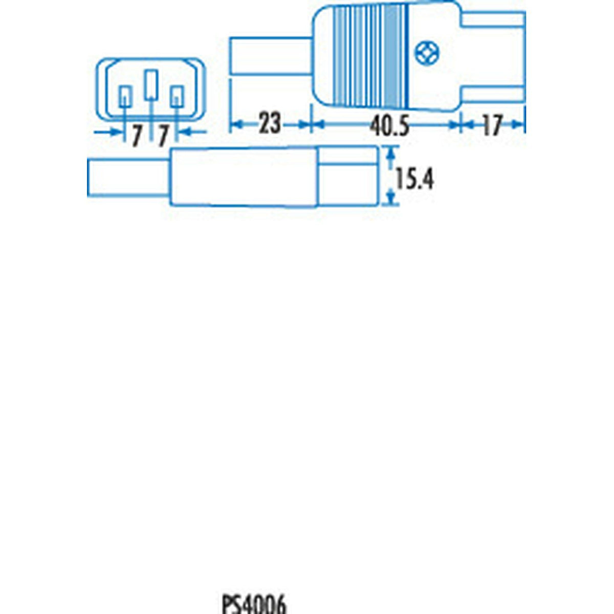 PS4006 female IEC line socket dimensions