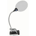QM3532 gooseneck magnifier with LED lights and clip base