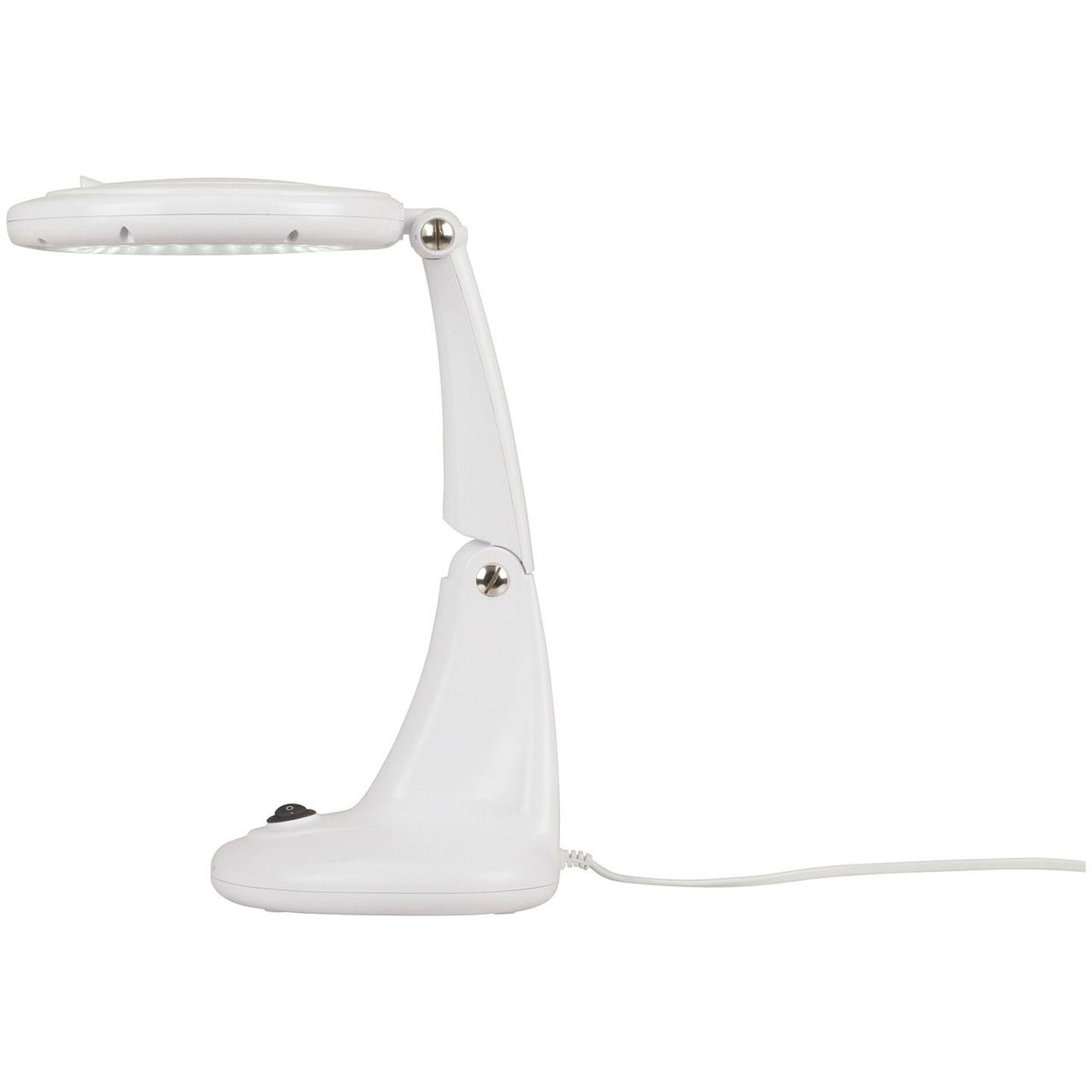 QM3552 desktop magnifier side profile and adjustable stand