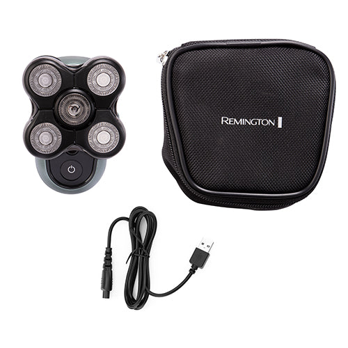 Remington HC7500AU head shaver with pouch and USB cable