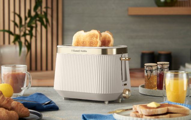 Russell Hobbs Brontë stone two slice toaster in kitchen