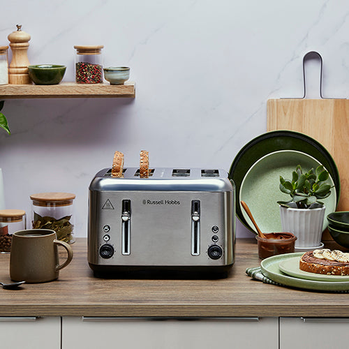 Russell Hobbs RHT514BRU four-slice toaster kitchen view