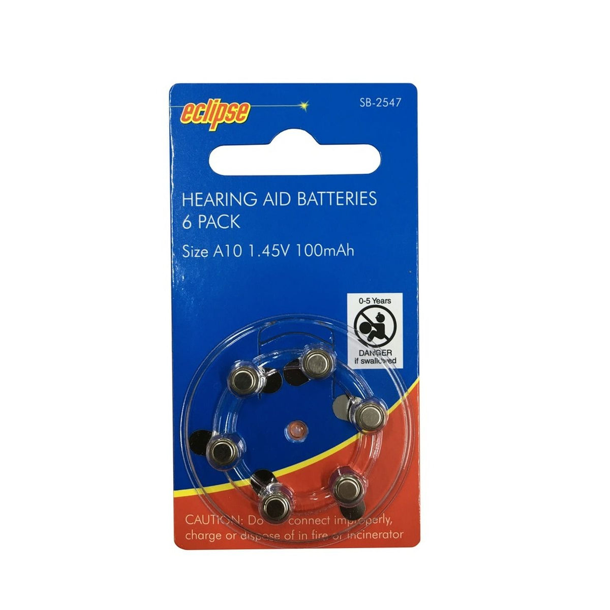 SB2547 A10 hearing aid batteries six-pack dispenser