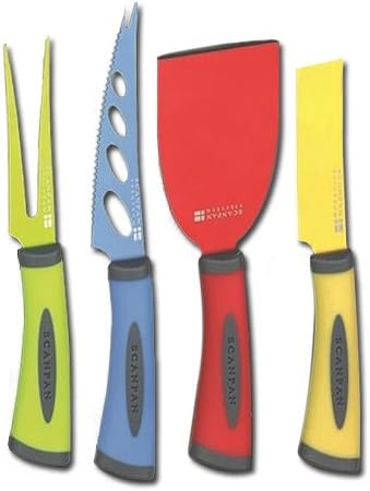 Scanpan Spectrum four-piece coloured cheese knife set