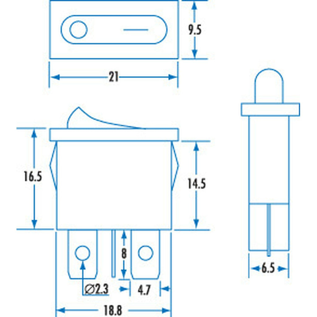 SK0975 ultra mini rocker mounting dimensions