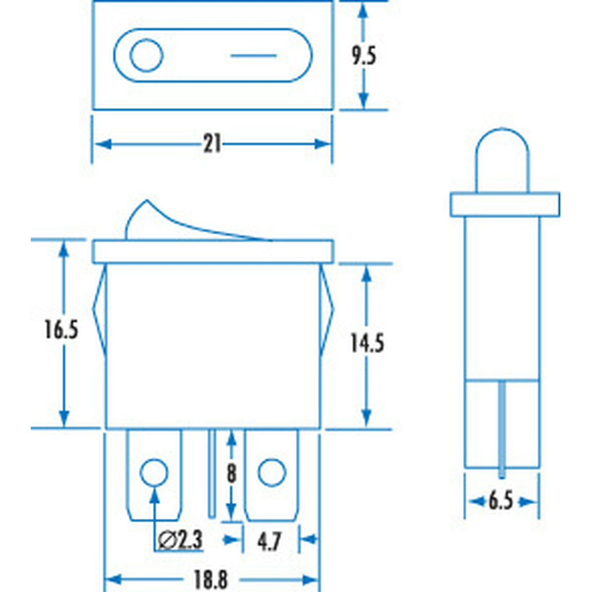 SK0975 ultra mini rocker mounting dimensions