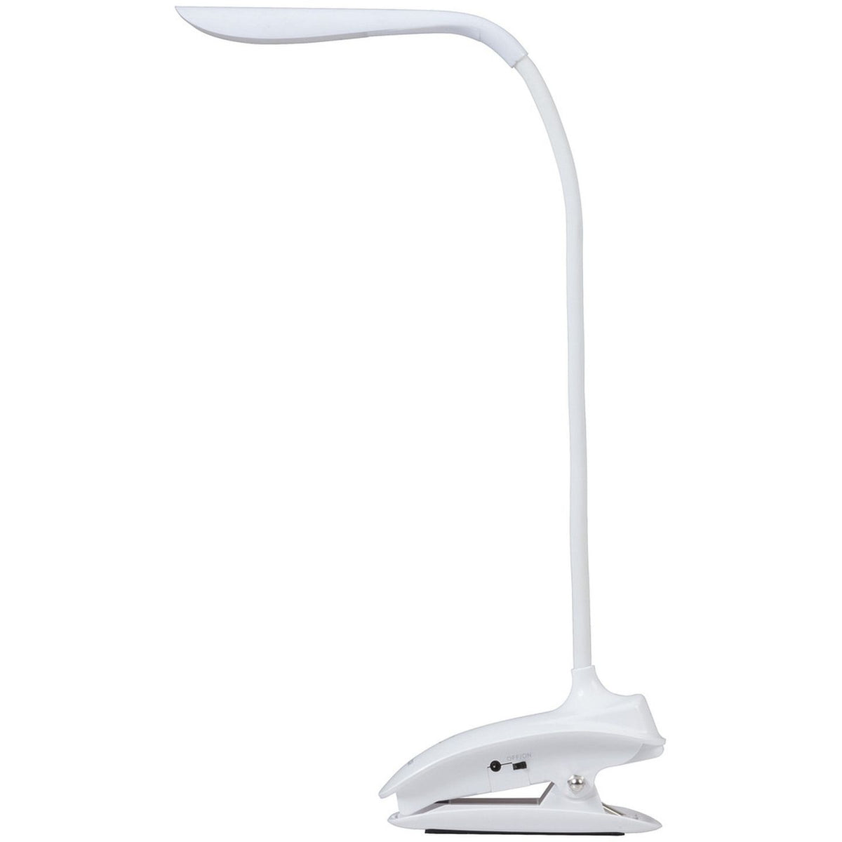 SL3145 desk lamp side view showing clamp and charging connection