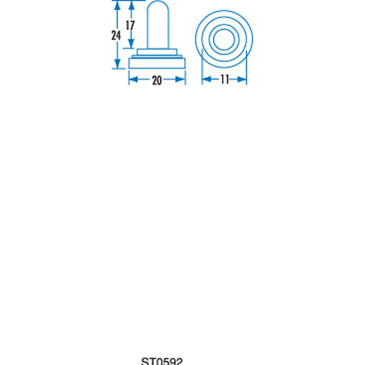 ST0592 standard toggle switch hood dimensions