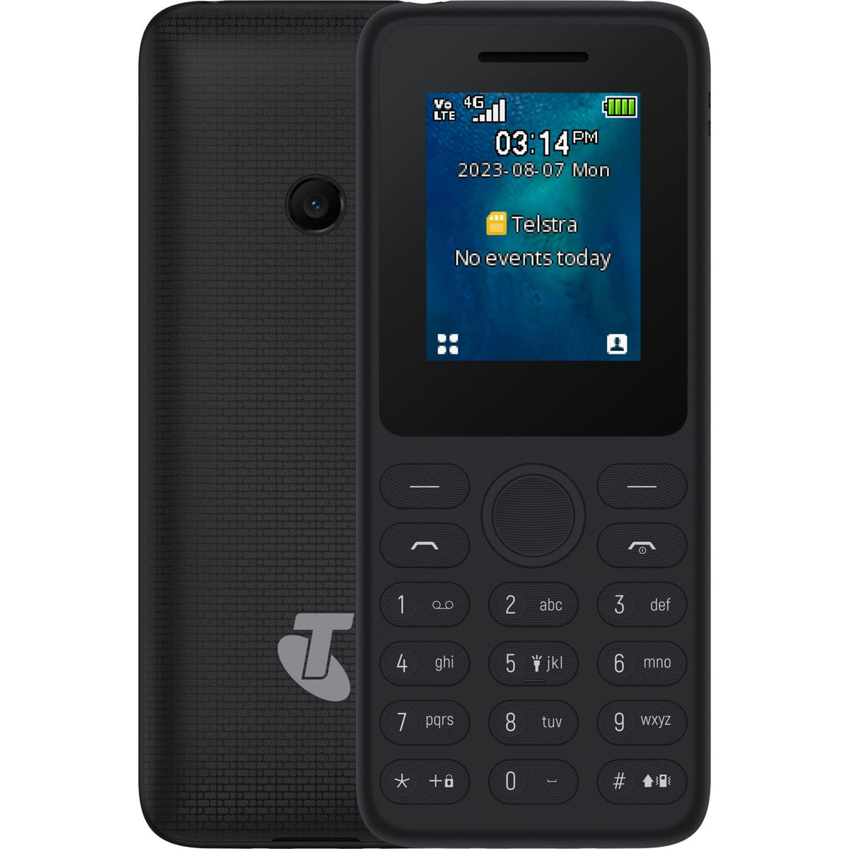 Telstra T-Lite 4G Blue Tick mobile phone black
