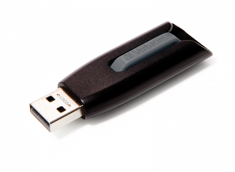 Verbatim Store n Go V3 XC5625 128GB flash drive with USB connector open
