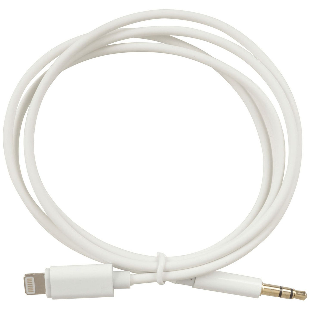 WC7763 Lightning to 3.5mm stereo audio cable showing full coiled lead