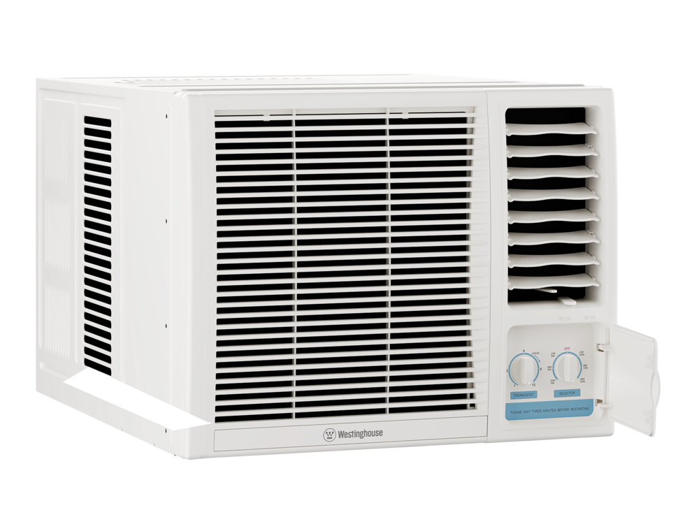 Westinghouse WWH16CWC cooling-only air conditioner side view and local controls