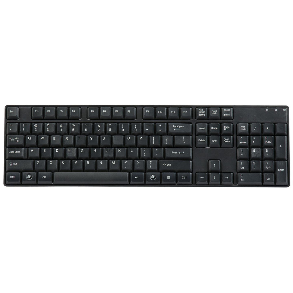 XC5146 black USB keyboard viewed directly from above