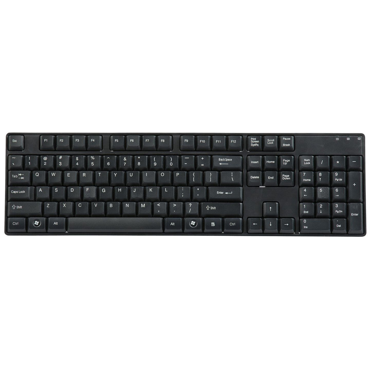 XC5146 black USB keyboard viewed directly from above